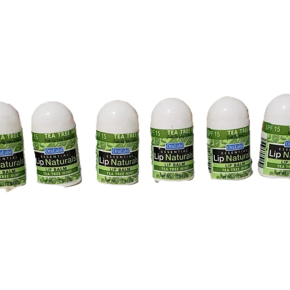 6 Ora‎ Labs Essential Lip Naturals Tea Tree Mini Mini Lip Balm SPF 15 Exp 09/28